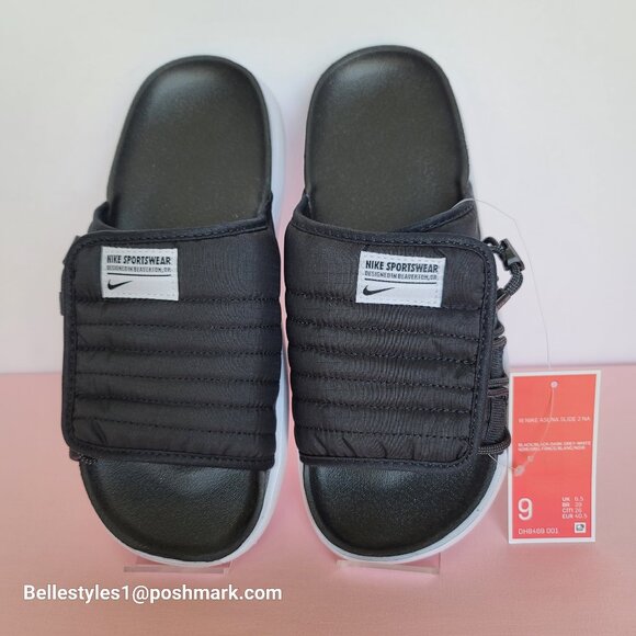 NIKE Asuna 2 Sporty Quilted Slide Sandals- Black/White color- Women’s Size: 9 ⭐ - Picture 9 of 16